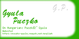 gyula puczko business card